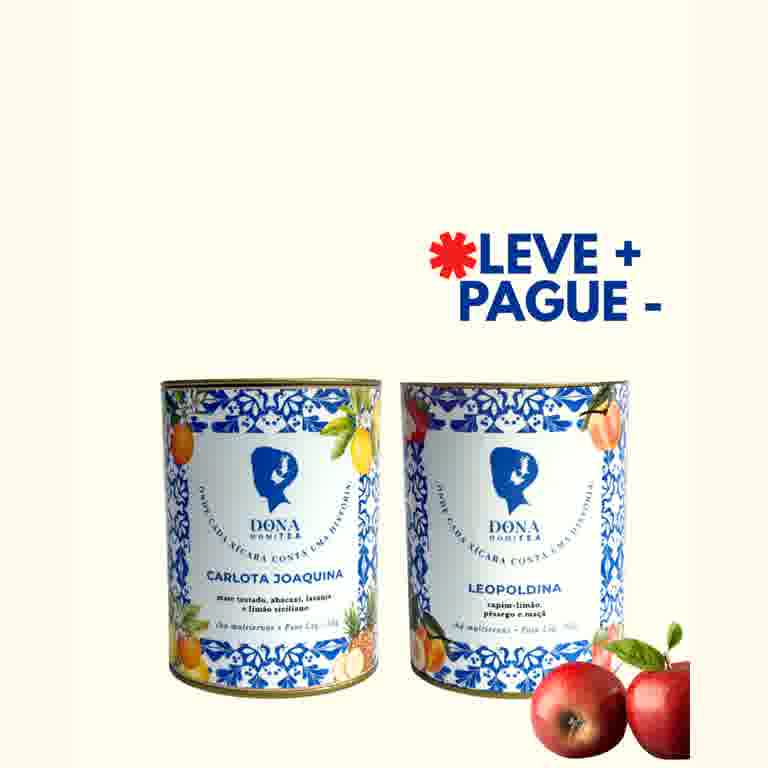 Lata premium do chá Carlota Joaquina da Dona DomiTea